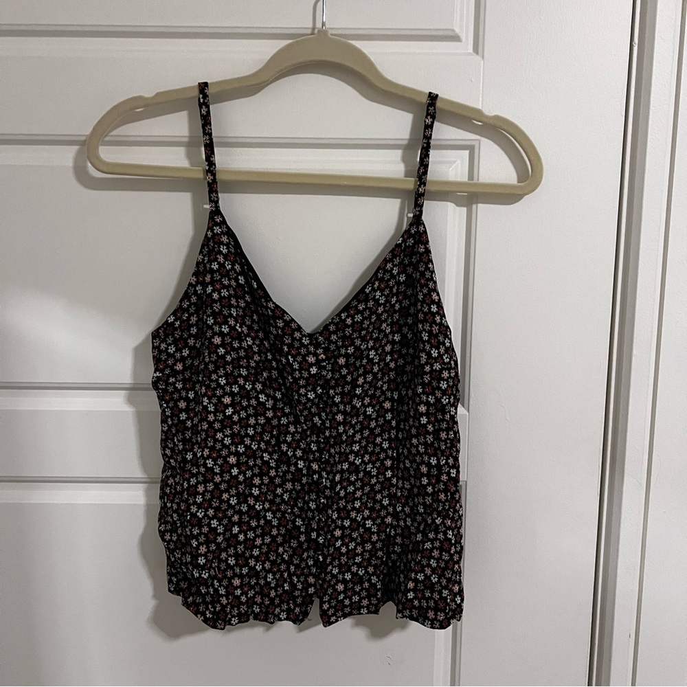 Madewell Floral Tank with Buttons